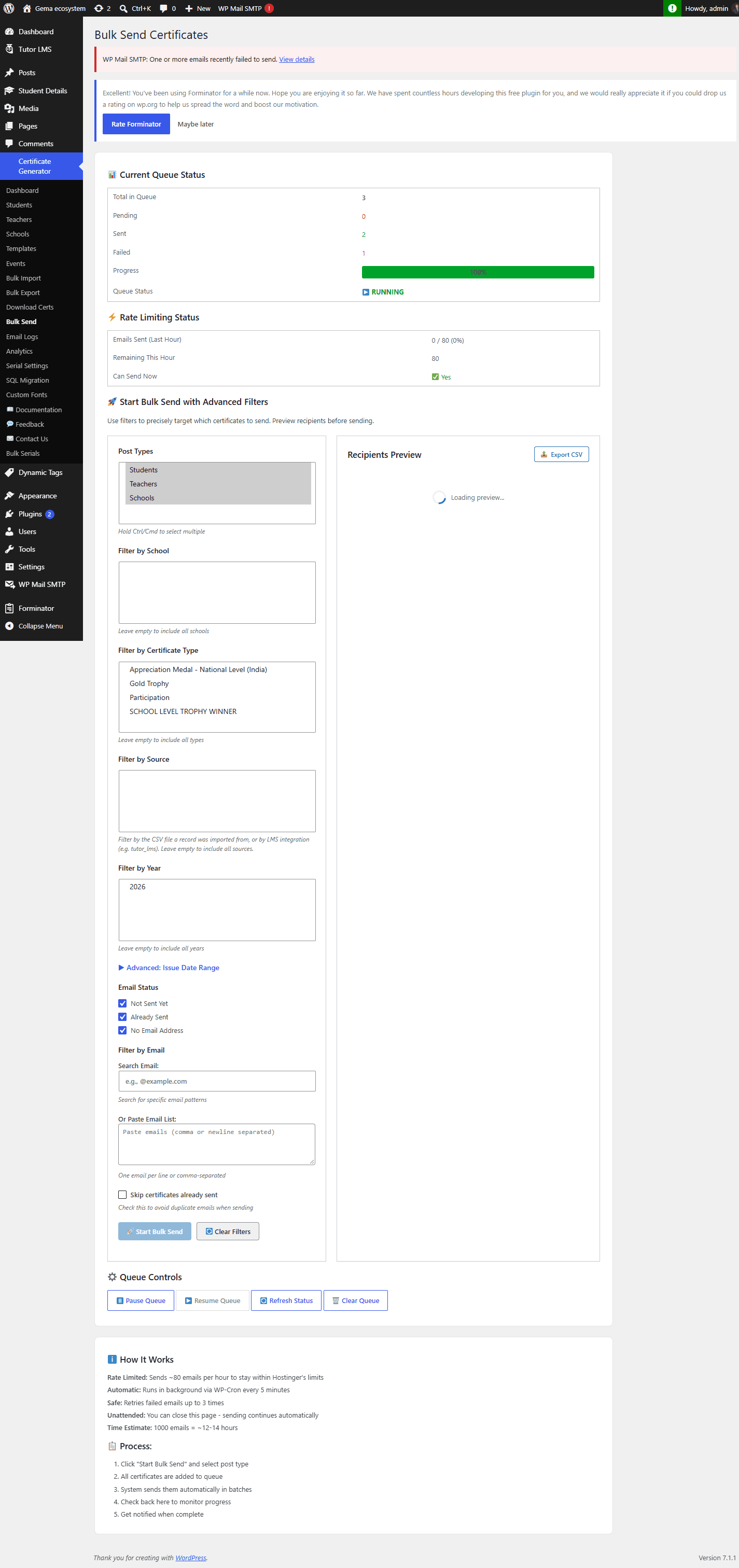 Bulk import, bulk send, bulk everything