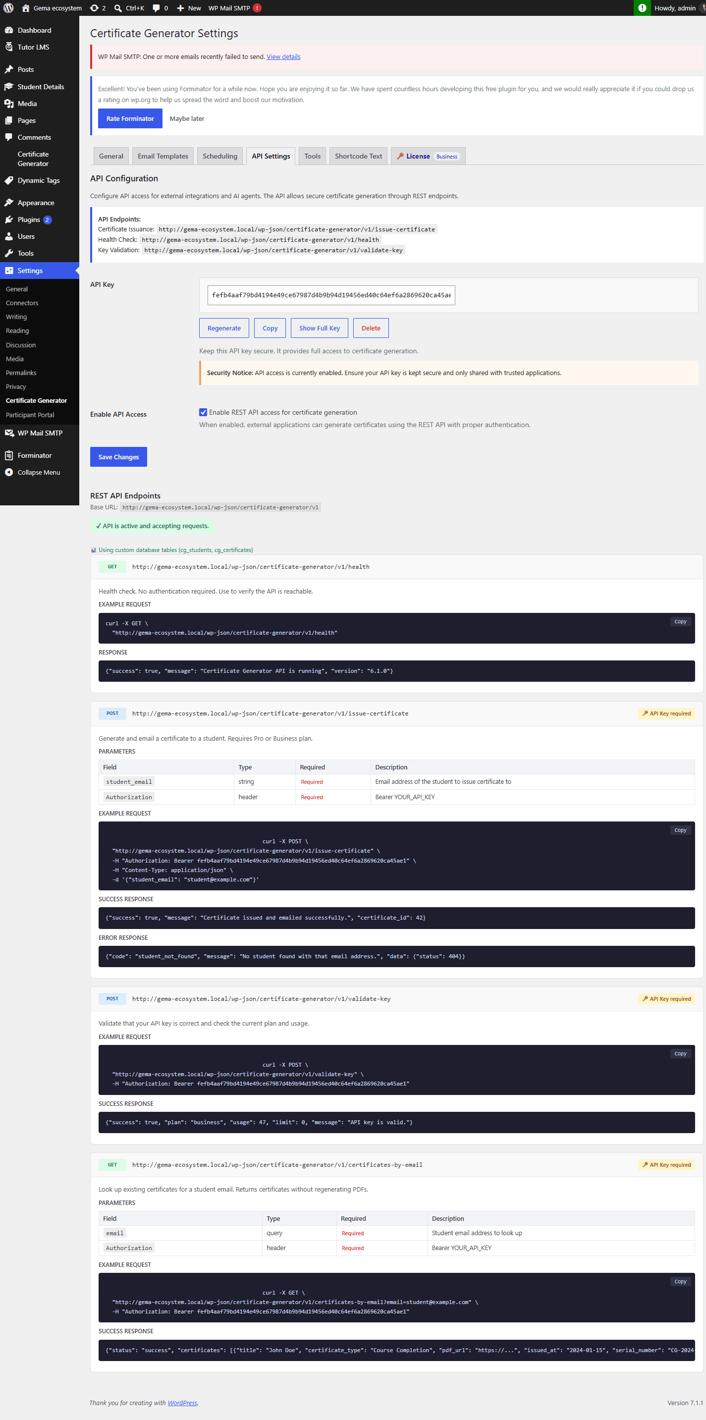 REST API for custom integrations